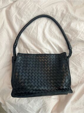 Bottega Veneta Black Woven Shoulder Bag